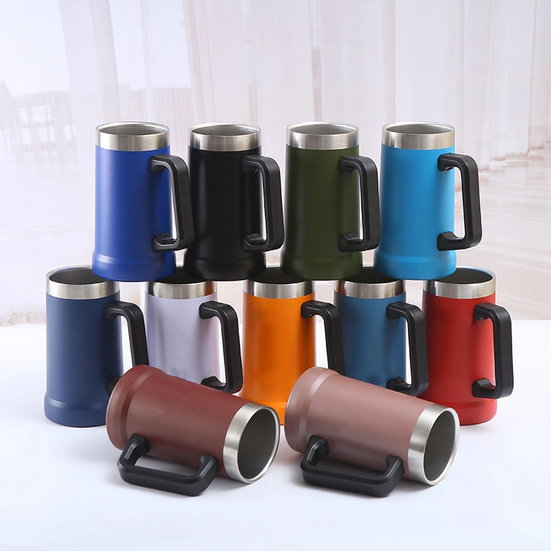 Hot Sale 700ml Double Wall Insulated Stainless Steel Beer Mug with Handle