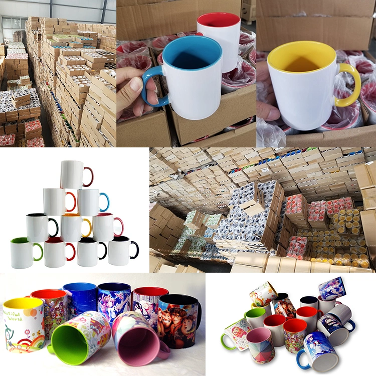 High Quality Grade AA Custom Inner and Rim Color Sublimation Coffee Mugs in Double Color