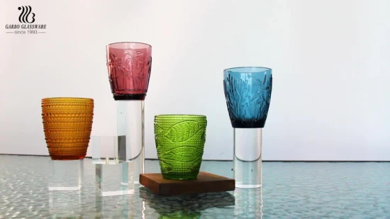 H Raya Forma recta Copa de vino sin tallo 9 oz Grado alimenticio Color sólido Copa de vidrio para beber Cristalería de venta caliente en todo el mundo Vaso de jugo de agua
