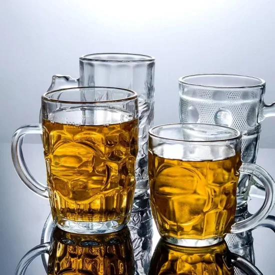 Jarras de cerveza de vidrio con asa Cristalería Bebidas Copas para agua Vino Jugo y Bar Comedor