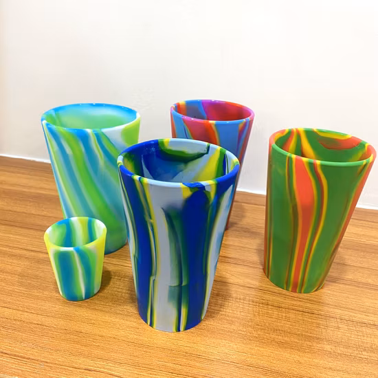 Vasos de pinta de silicona, vasos de silicona irrompibles y reutilizables de 16 onzas para interiores y exteriores